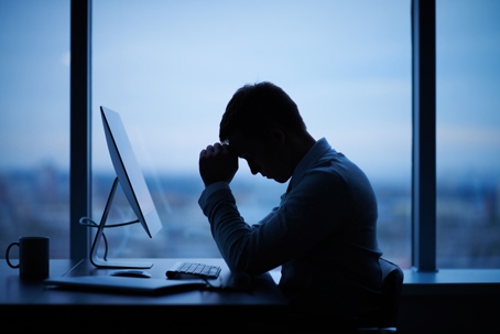 troubled employee in the office